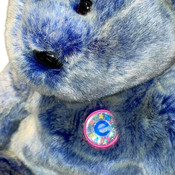Vintage Ty Beanie Buddies Teddy Bear Plush Periwinkle Stuffed 2001 Nursery Blue - Picture 5 of 13